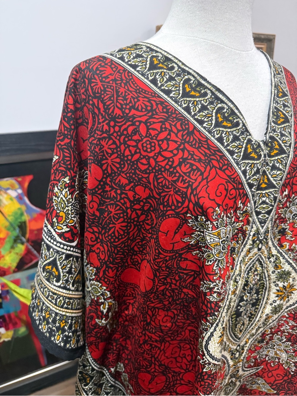 Red Mini Kaftan - Picture 2 of 8
